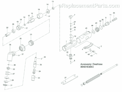 Page A Diagram and Parts List for CP7563 8941075632 Chicago Pneumatic Angle Grinder